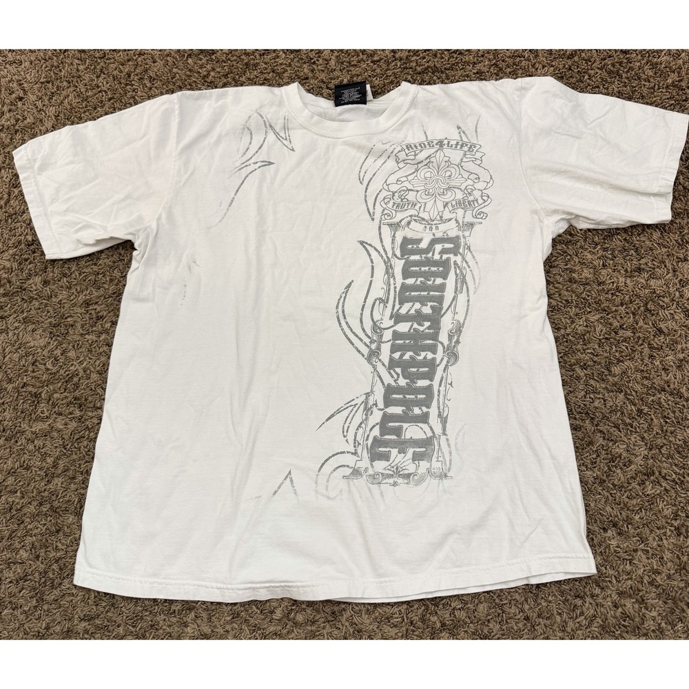 Vintage Y2K Southpole White T Shirt Mens Size 3XL Grunge Skater Hip Hop